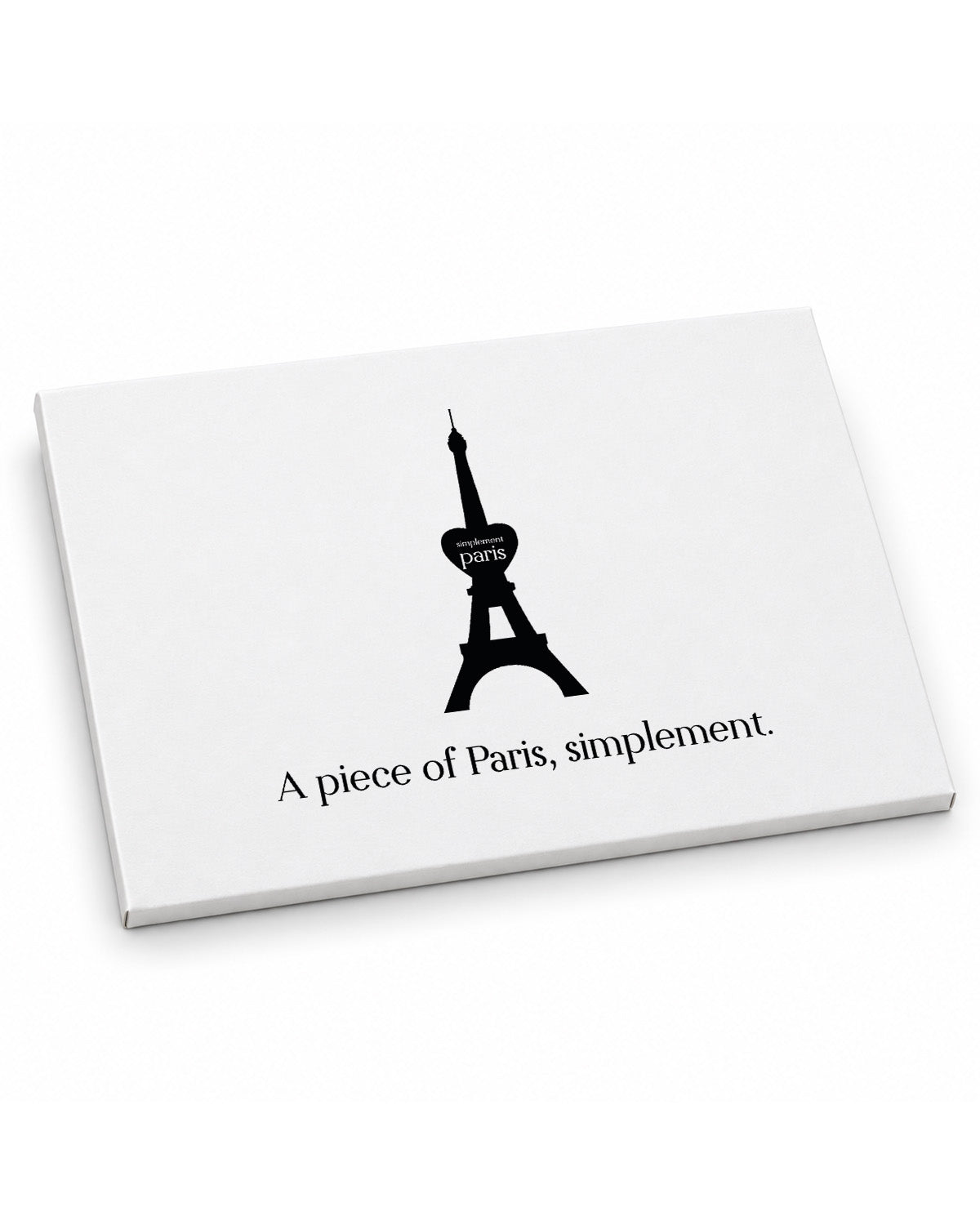 White Simplement Paris gift box with the Eiffel Tower emblem